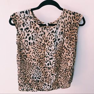 JOIE CHEETAH PRINT SILK TANK